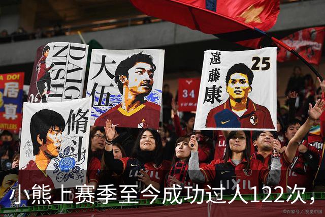 小熊上赛季至今成功过人122次，五大联赛同期最多